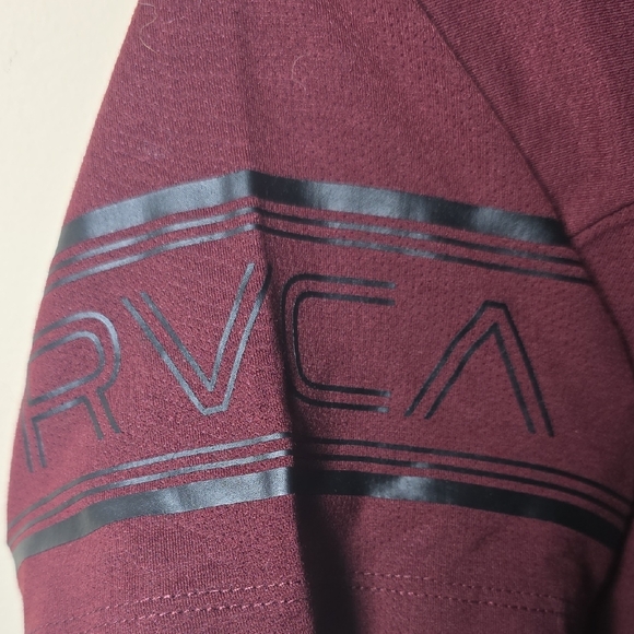RVCA Maroon Short Sleeve Cropped Tee - Picture 3 of 4